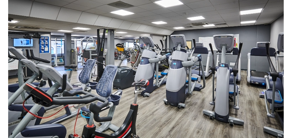 The gym at the leisure centre.