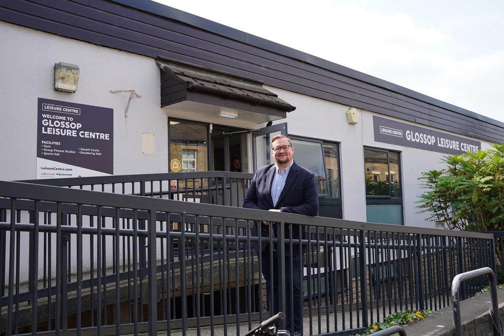 Councillor Damien Greenhalgh outside MyActive Glossop.