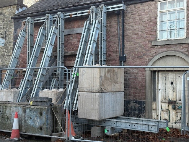 Damaged building in Chapel-en-le-Frith