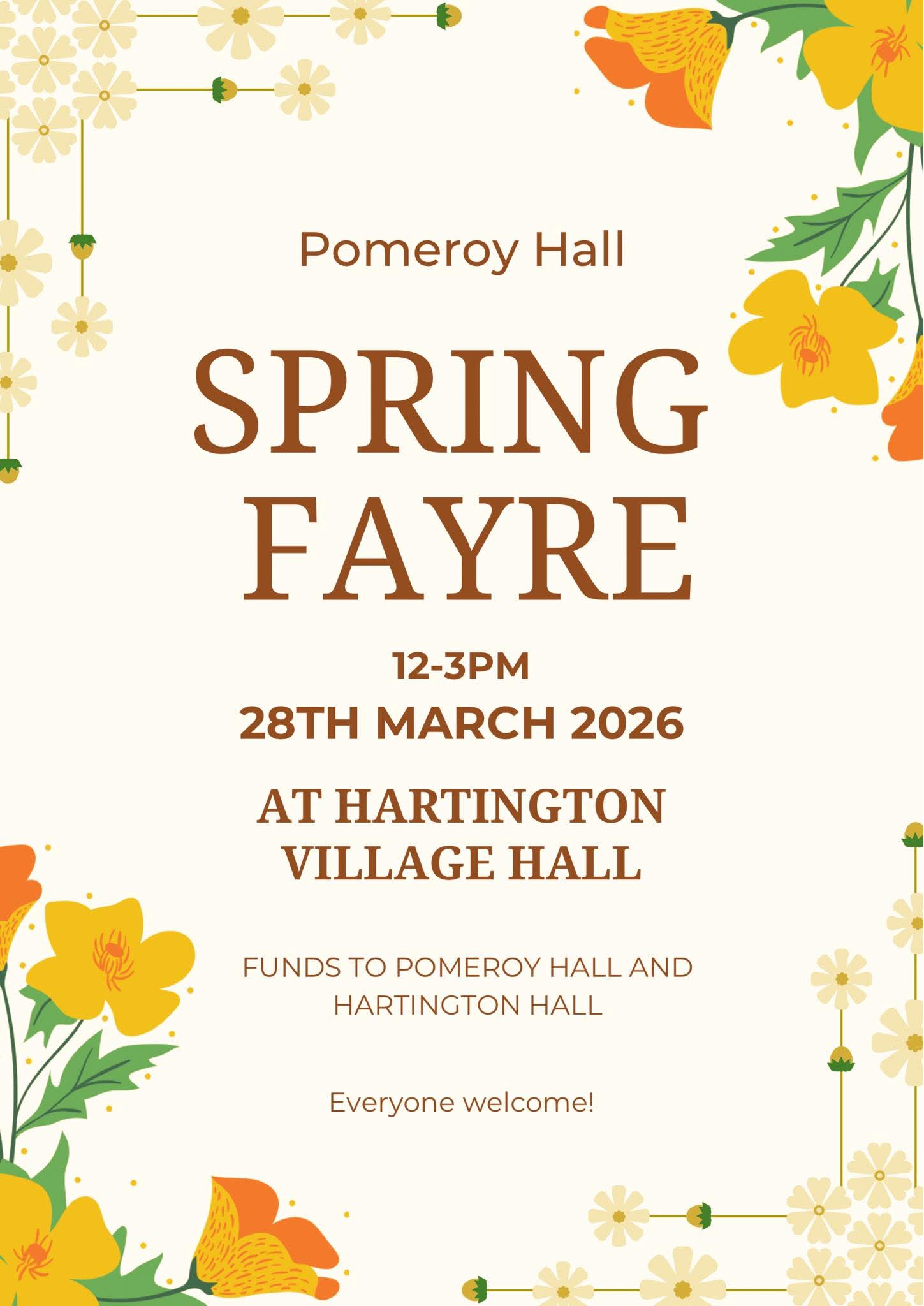 Pomery Hall presents their Spring Fayre 12PM - 3PM 28th March 2026
